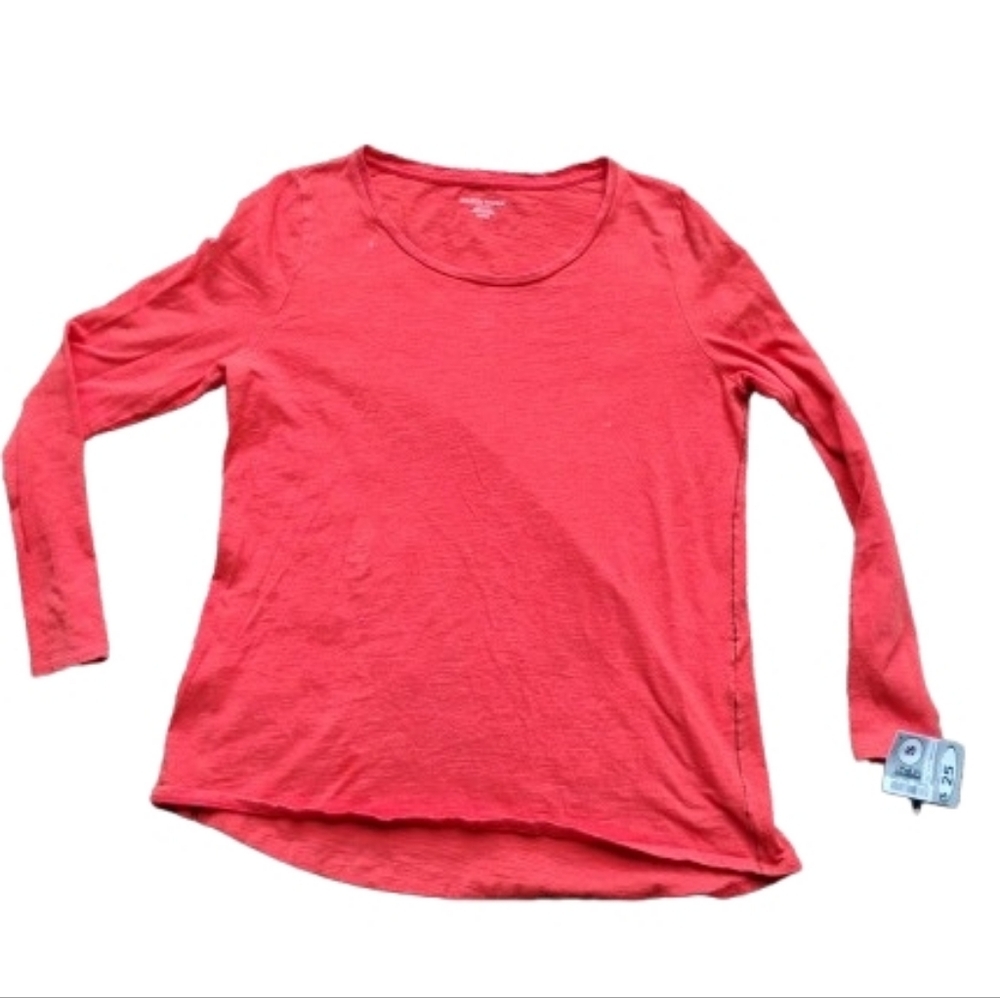 New Eileen Fisher Organic Cotton Long Sleeve Top Orange Small